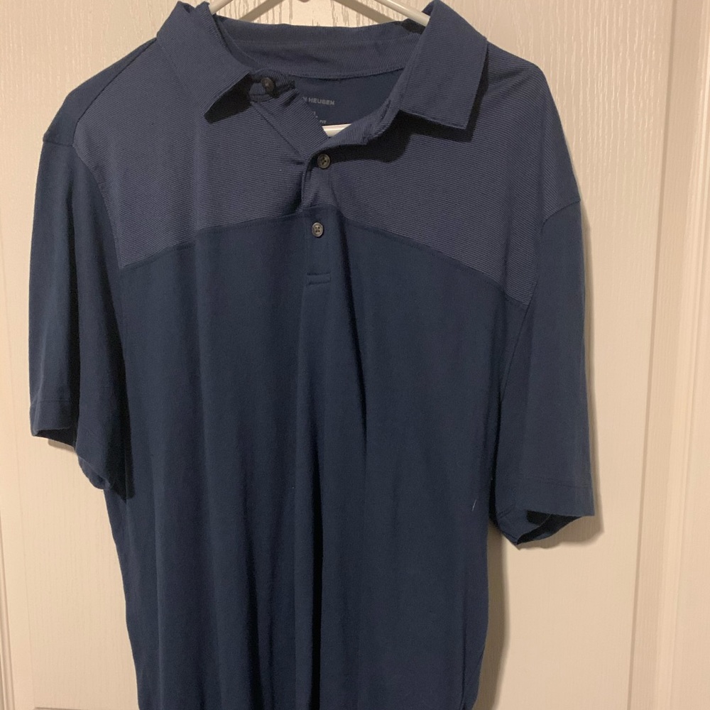 Navy Polo - polyester cotton blend - athletic wear
